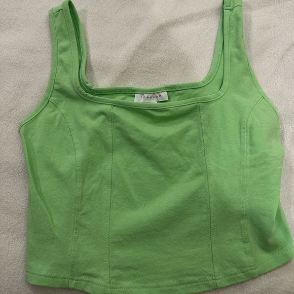 Topshop Green Bustier Crop Top - Picture 2 of 3